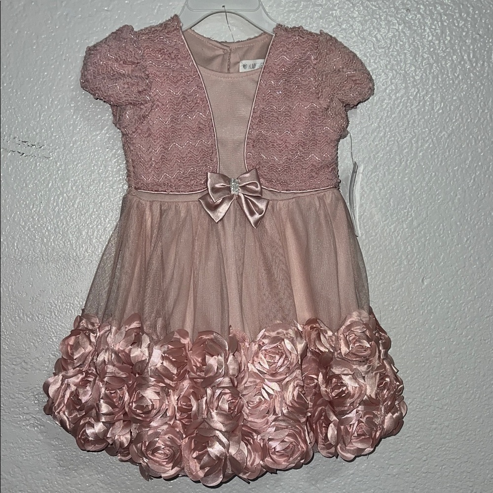 Nannette Pink Rosette Formal Dress Toddler size T3